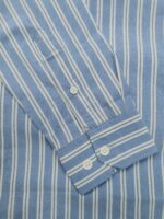 Men’s Sky Blue & White Vertical Stripe Slim Fit Shirt - Image 5