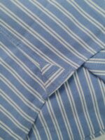 Men’s Sky Blue & White Vertical Stripe Slim Fit Shirt - Image 2