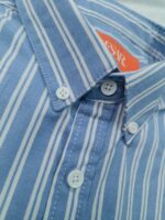 Men’s Sky Blue & White Vertical Stripe Slim Fit Shirt - Image 4