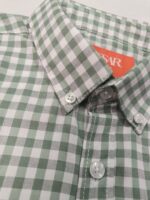 Men's White & Green Check Shirt - Image 2