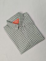 Men's White & Green Check Shirt
