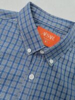 Men's Blue Cotton Check Shirt - Image 2