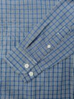 Men's Blue Cotton Check Shirt - Image 3