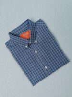 Men's Blue Cotton Check Shirt