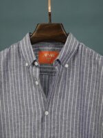 Men's Ramie Cotton Striped Shirt