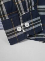 Men's Navy Blue Large Check Casual Shirt - Image 2