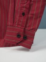 Men's Maroon & Green Striped Shirt - Image 2