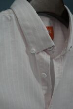 Baby Pink Oxford Cotton Striped Shirt - Image 3