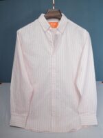 Ramie Cotton Baby Pink Striped Shirt - Image 2